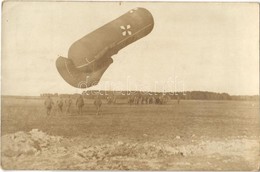 * T2 ~1916 Tüzérségi Megfigyelő Ballon Katonákkal / WWI K.u.K. (Austro-Hungarian) Military Observation Balloon, Soldiers - Non Classés