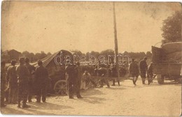 ** T1/T2 Első Világháborús Osztrák-magyar Felborult Szekér Katonákkal / WWI K.u.K. (Austro-Hungarian) Military, Overturn - Zonder Classificatie