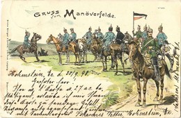 T3 1898 Gruss Vom Manöverfelde. Bayr. Divisionsstat. / German Bavarian Military Art Postcard,  Bruno Bürger & Ottillie L - Non Classés
