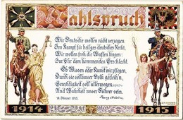 ** T1 Wahlspruch 1914-1915 / WWI German Military Propagnada Art Postcard. Wiener Malkasten, Art Nouveau S:  Alexander Po - Non Classés