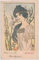 T2 1901 L' Odorat / Four Senses: Smell. Polish Art Nouveau Postcard S: Kieszkow - Ohne Zuordnung