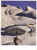 ** T2 Skifahrer Bei Der Alm. Verlag Alfons Walde, Kitzbühel, Tirol S: Alfons Walde - Ohne Zuordnung