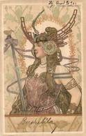 * T2/T3 1902 Hungarian Art Nouveau Litho Postcard. J.P.W. Serie 541. No. 55. (?) S: Basch Árpád (Rb) - Non Classificati