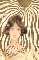 T2 1901 Art Nouveau Lady. Unsigned Raphael Kirchner Litho - Zonder Classificatie