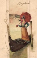 T2/T3 1902 Gondola In Venice. Hungarian Art Nouveau Postcard. Serie 785. Nr. 4. Litho  S: Basch Árpád (EK) - Ohne Zuordnung