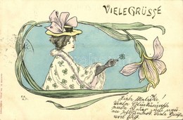 T2 1900 Viele Grüsse. Kanitz C. és Fiai, Art Nouveau S: F.A. - Ohne Zuordnung