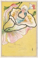 T2/T3 1901 Lady Head In Flower. Art Nouveau Decorated Litho - Ohne Zuordnung