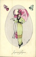 ** T2 Joqueses Paques / Hat Fashion. French Art Postcard. K.F. Paris 4471. S: Xavier Sager - Non Classés