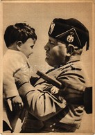 T2/T3 Benito Mussolini With Child. Italian Fascist Propaganda. 'P. N. F. Gioventu Italiana Del Littorio Comando Federale - Non Classés