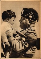 T2/T3 Benito Mussolini With Child. Italian Fascist Propaganda. 'P. N. F. Gioventu Italiana Del Littorio Comando Federale - Zonder Classificatie