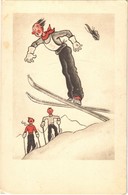 ** T2 Ski Jump. Winter Sport Art Postcard - Unclassified