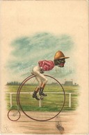 ** T2 Black Man On Bicycle (Penny-farthing).E.S.D. Serie 8058. Litho - Non Classés