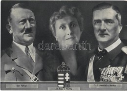 * T2/T3 Der Führer, Frau Von Horthy, Admiral Von Horthy; Verlag Wilhelm Stiewe / Hitler, Horthy, Purgly '1938 Deutschlan - Non Classés