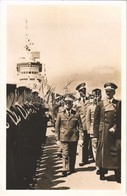 * T2 Auf Panzerschiff Cavour Während Der Flottenparade / Adolf Hitler, Benito Mussolini And Victor Emmanuel III Of Italy - Non Classés