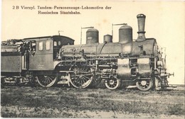 ** T1/T2 2 B Vierzyl. Tandem-Personenzugs-Lokomotive Der Russischen Staatsbahn / Locomotive Of The Russian State Railway - Unclassified