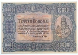 1920. 10.000K 'Orell Füssli Zürich' 'MINTA' Perforációval és Piros '000 - 000000' Sorozat- és Sorszámmal T:I / Hungary 1 - Sin Clasificación