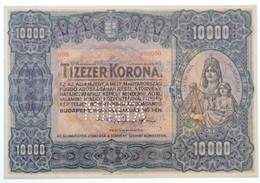 1920. 10.000K 'Orell Füssli Zürich' 'MINTA' Perforációval és Piros '000 - 000000' Sorozat- és Sorszámmal T:I / Hungary 1 - Non Classificati