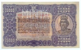 1923. 25.000K 'Orell Füssli Zürich', 'MINTA' Perforcióval, Piros '000' Számozással T:I Sarokhajlások / Hungary 1923. 25. - Non Classificati