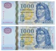 2006. 1000Ft 'MINTA' Felülnyomással (2x) 'DA 0000120 - DA 0000121' Sorszámkövetők T:I / 
Hungary 2006. 1000 Forint With  - Non Classés