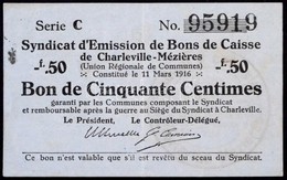 Franciaország / Charleville-Mézieres 1916. 50c T:III Foltos / France / Charleville-Mézieres 1916. 50 Centimes C:F Staine - Ohne Zuordnung