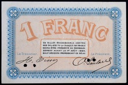 Franciaország / Besançon 1920. 1Fr Lyukasztással érvénytelenítve T:II / France / Besançon 1920. 1 Franc Cancelled With H - Ohne Zuordnung