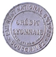 Franciaország 1920. 5c Al 'Lyoni Bank' Szükségpénz Bélyeggel (32mm) T:2 / 
France 1920. 5 Centimes Al 'Bank Of Lyon' Nec - Ohne Zuordnung