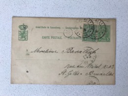 LUXEMBOURG Carte Postale 05.10.05 ESCH-SUR-ALZETTE -> GAND - 1895 Adolphe Profil