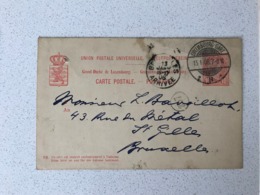 LUXEMBOURG Carte Postale 13.1.06 LUXEMBOURG-GARE -> GAND - 1895 Adolphe Rechterzijde
