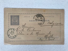 PORTUGAL Carte Postale 24/02/1894 LISBOA -> MELLE ( Belgique) - Briefe U. Dokumente