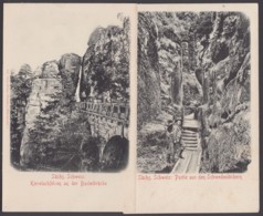 "Bastei", "Schwedenlöcher", Sächs. Schweiz, 2 Karten, Um 1910 - Bastei (sächs. Schweiz)