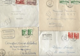 MAROC  - 4 LETTRES  DES ANNEES 1950- AFFRANCHISSEMENT DIVERS - Autres & Non Classés