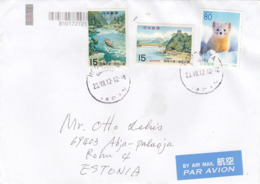 GOOD JAPAN Postal Cover To ESTONIA 2012 - Good Stamped: Landscapes ; Animal - Briefe U. Dokumente