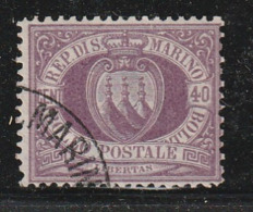SAINT MARIN - N°7 Obl (1877-90) 40c Violet-brun - Used Stamps