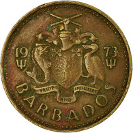 Monnaie, Barbados, 5 Cents, 1973, Franklin Mint, TB+, Laiton, KM:11 - Barbados (Barbuda)