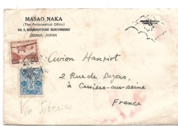 J312 / JAPAN - Luftpostmarke (Michel Nr. 195, 1929) Via Sibirien Nach Frankreich - Briefe U. Dokumente