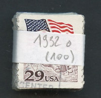 Etats Unis - Vereinigte Staaten - USA Lot 1991 Y&T N°1932 - Michel N°2123 (o) - Lot De 100 Timbres - Stroken En Veelvouden