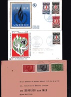 FRANCE  UNESCO  3 FDC  N° S 39, 40 , 42  N° S 39 Et N° S 36, 37, 38 ( Série Complète Circulée ) - Lettres & Documents