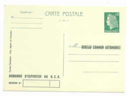 Entier Carte Postale Cheffer TSC .  Bureau Commun De L'Automobile . Neuve. - Overprinter Postcards (before 1995)