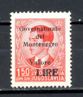 Italy, Occupation Of Montenegro - Sassone No. 41, Black Overprint. - Montenegro