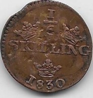Suède - 1/12 Skilling 1830 - Suède