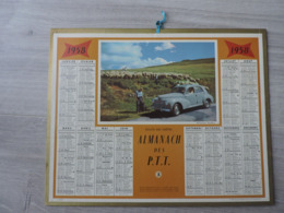 Calendrier  PTT 1958 Almanach Poste 54 - Route Des Crêtes Vosges Peugeot 203 Moutons Berger - Kleinformat : 1961-70