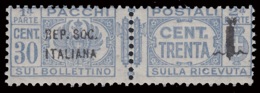 Italia: R.S.I. - Pacchi Postali: 30 C. Oltremare - 1944 - Postal Parcels