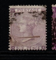 GB Victoria Surface Printed 6d Small Corner Letters Hair Lines Thick Paper Good Used - Nuovi