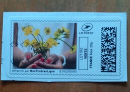 Timbre En Ligne "Fleurs" (Lettre Verte) - France - Timbres à Imprimer (Montimbrenligne)