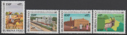 Burkina Faso 1995 Mi. 1326 - 1329 OMT Organisation Mondiale Tourisme WTO Faune Fauna Railways Trains - Burkina Faso (1984-...)