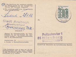 NURNBERG INK STAMP, BERLIN-TEGER STAMP ON POSTCARD, 1966, GERMANY - Storia Postale