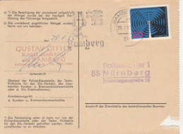 BAMBERG INK STAMP, RADIO TOWER STAMP ON POSTCARD, 1965, GERMANY - Storia Postale