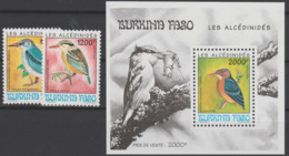 Burkina Faso 1994 Mi. 1306 - 1307 Bl. 140 Birds Oiseaux Vögel Faune Fauna Alcédinidés - Altri & Non Classificati