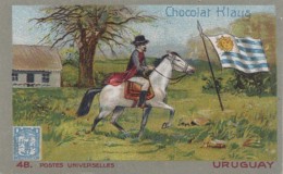 Chromos - Chromo - Pays Uruguay - Chocolat Klaus - Cheval Cavalier - Drapeau - Autres & Non Classés