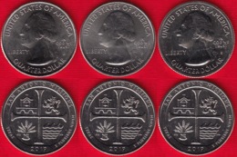 USA Set Of 3 Quarters: "San Antonio Missions, Texas" 2019 D, P, S UNC - 2010-...: National Parks